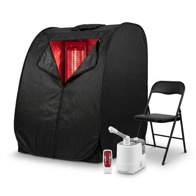 Infrared Red Light Sauna with Foldable Chair - 9-Level Heating & Remote for Indoor/Outdoor Spa Use