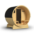 Outdoor Indoor Finland Pine Wet Dry Barrel Sauna 3-5 Person Front Porch Canopy 4.5 Kw ETL Certified Bitumen Shingle Roof