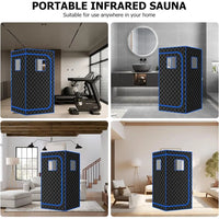 1-Person Home Infrared Sauna Tent with 660Nm Red Light Therapy, Heating Foot Pad & Reinforced Chair