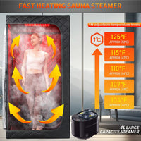 2In1 Portable Infrared Steam Sauna Full Body Relaxation with 660Nm Red Light Therapy 4L Steamer Folding Chair