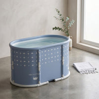 Portable Foldable Bath Tub for Adults No Installation Needed Large Separate Hot SPA Soaking Ice Bathtub Gray — Studio Shot