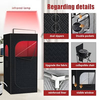Infrared Red Light Sauna with Foldable Chair - 9-Level Heating & Remote for Indoor/Outdoor Spa Use
