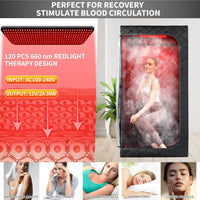 2In1 Portable Infrared Steam Sauna Full Body Relaxation with 660Nm Red Light Therapy 4L Steamer Folding Chair