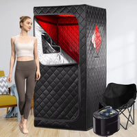 2In1 Portable Infrared Steam Sauna Full Body Relaxation with 660Nm Red Light Therapy 4L Steamer Folding Chair