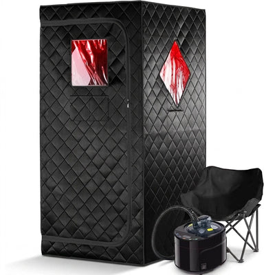 2In1 Portable Infrared Steam Sauna Full Body Relaxation with 660Nm Red Light Therapy 4L Steamer Folding Chair
