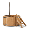 Wood Fired 4-Person to 5-Person 0-Jet Hot Tub and Ice Bath with Internal Stove Pine