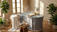 Portable Foldable Bath Tub for Adults No Installation Needed Large Separate Hot SPA Soaking Ice Bathtub Gray — Lifestyle